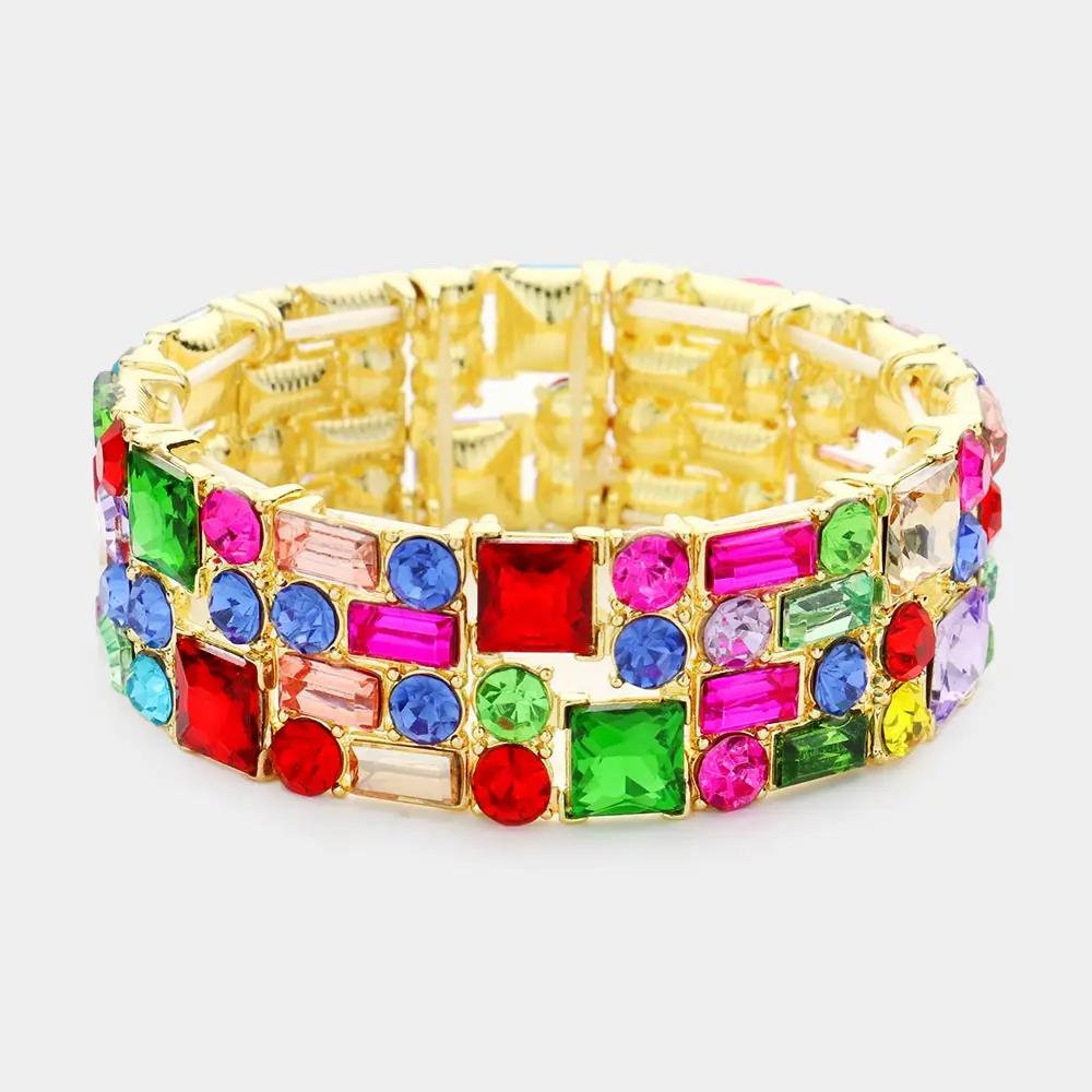 MULTI STONE STRETCH BRACELET