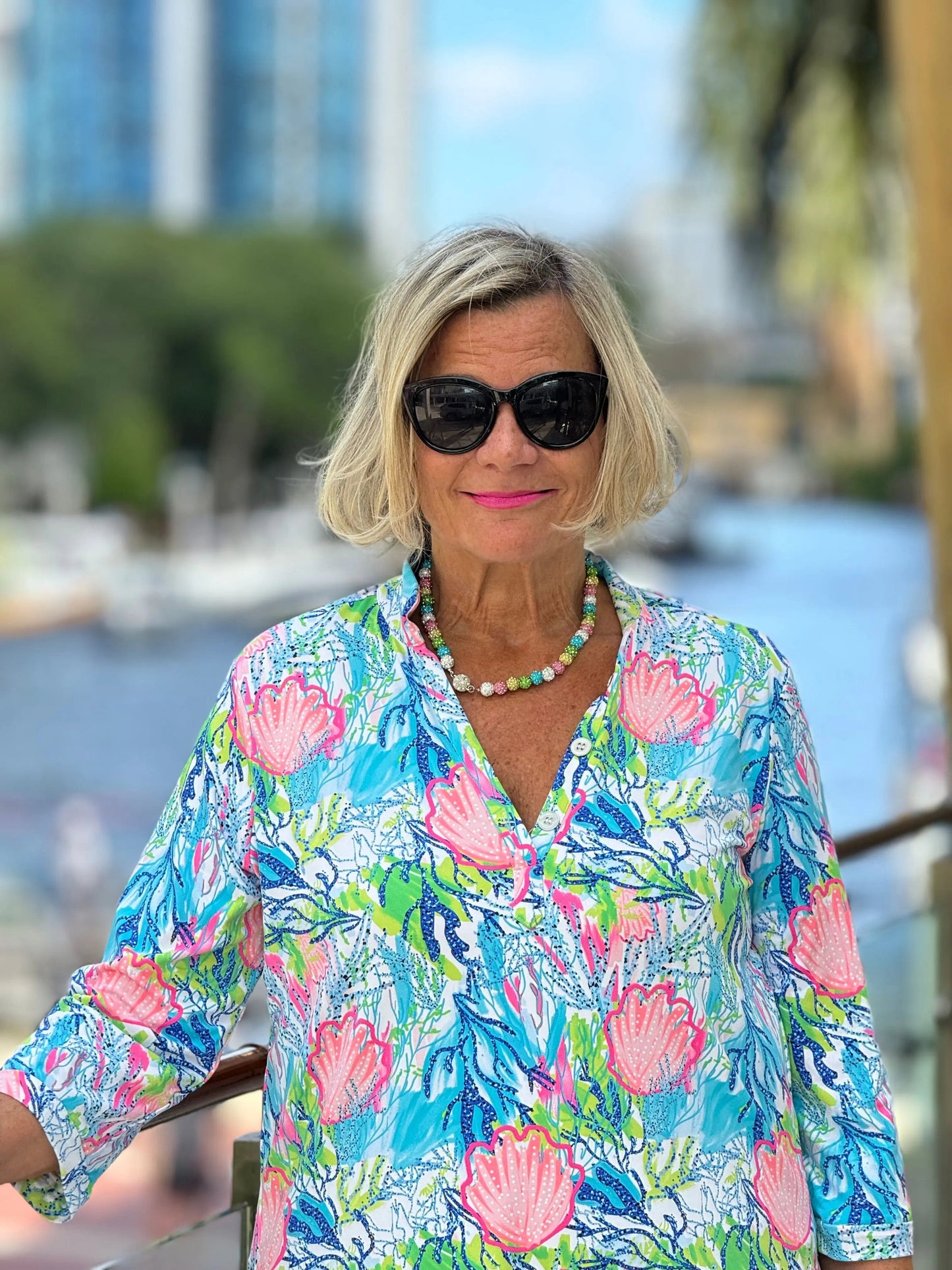 SEASHELL PINK AND BLUE TUNIC