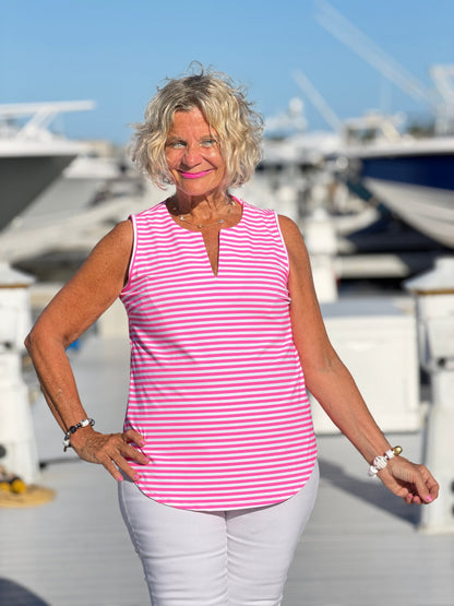 MARINA PINK STRIPE TANK