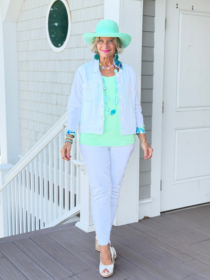 MINT MOSAIC LINEN JACKET