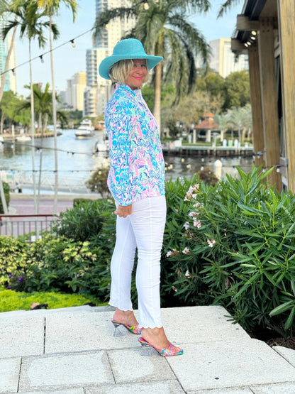 SPLASH OF PINK  FULL ZIPPER