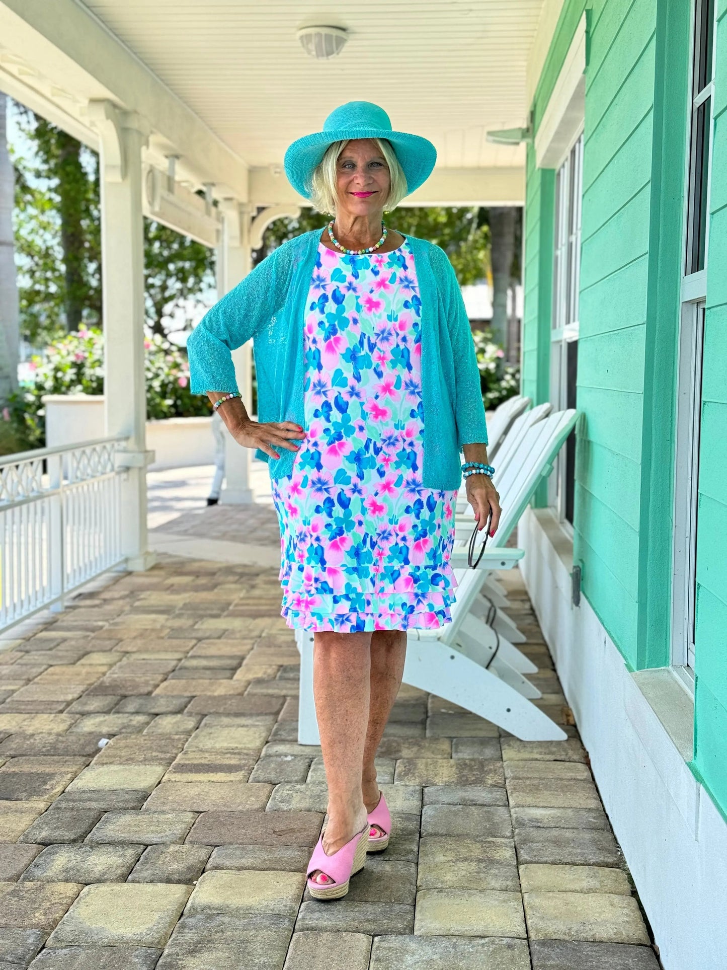 PINK PETALS SHIFT DRESS