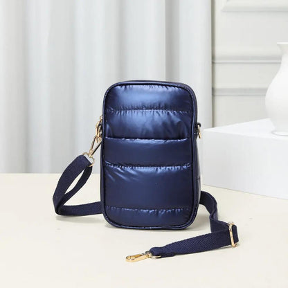 NAVY PUFFER CROSSBODY BAG