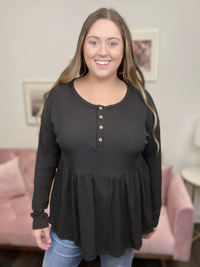 Super Fine Women's Baby Doll Long Sleeve Top