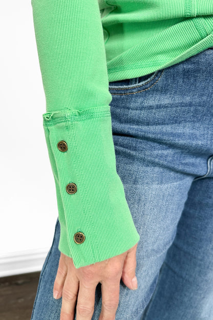 ALB Custom Women's Ribbed Mineral Wash Long Sleeve Top
