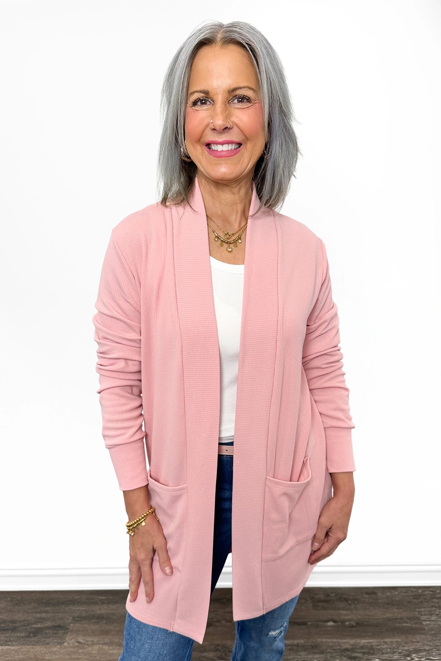 ALB Custom Women's Soft Ribbed Open Front Cardigan