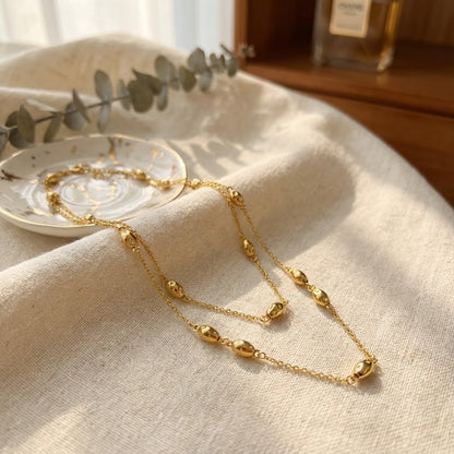 ALB Custom Gold Marquise Station Necklace
