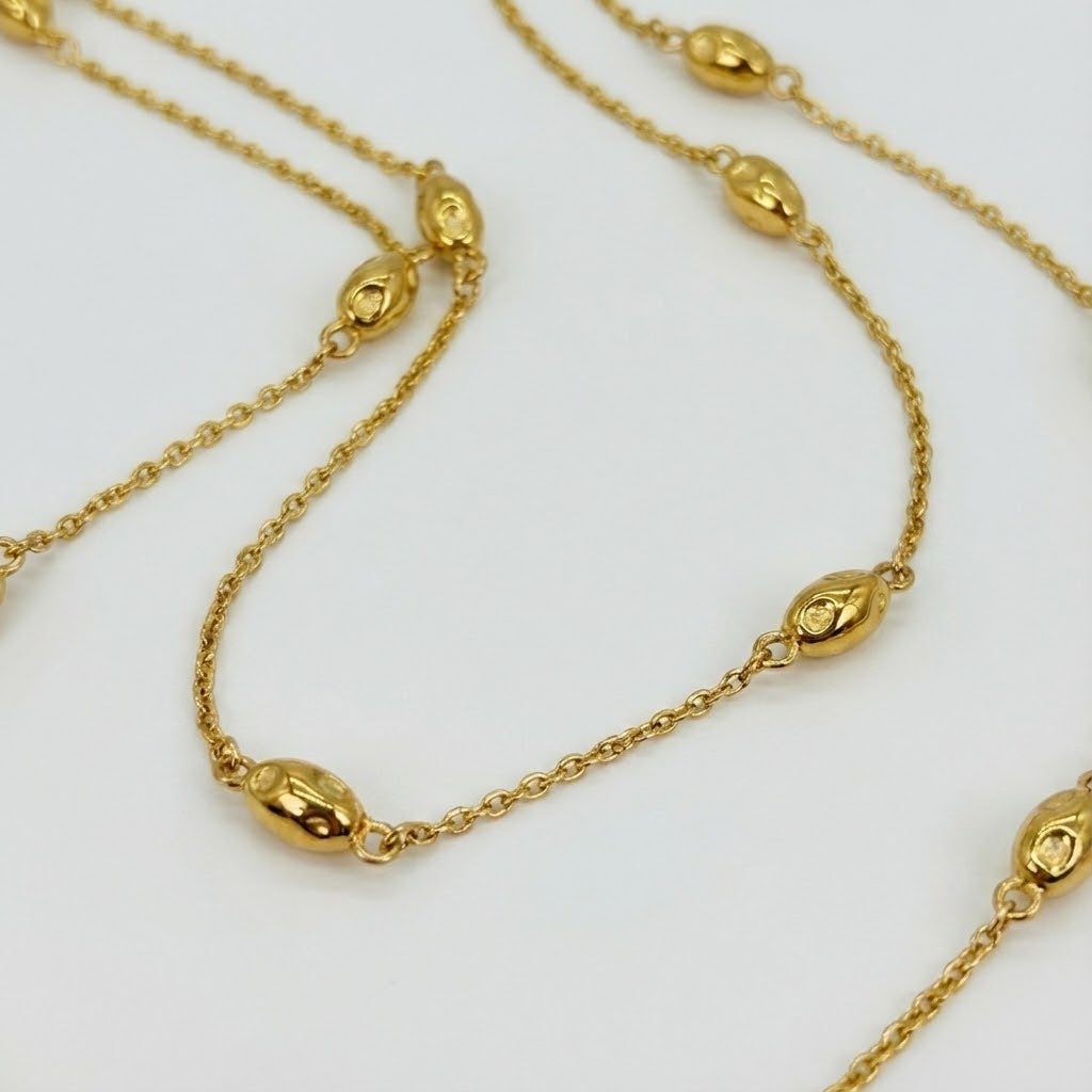 ALB Custom Gold Marquise Station Necklace