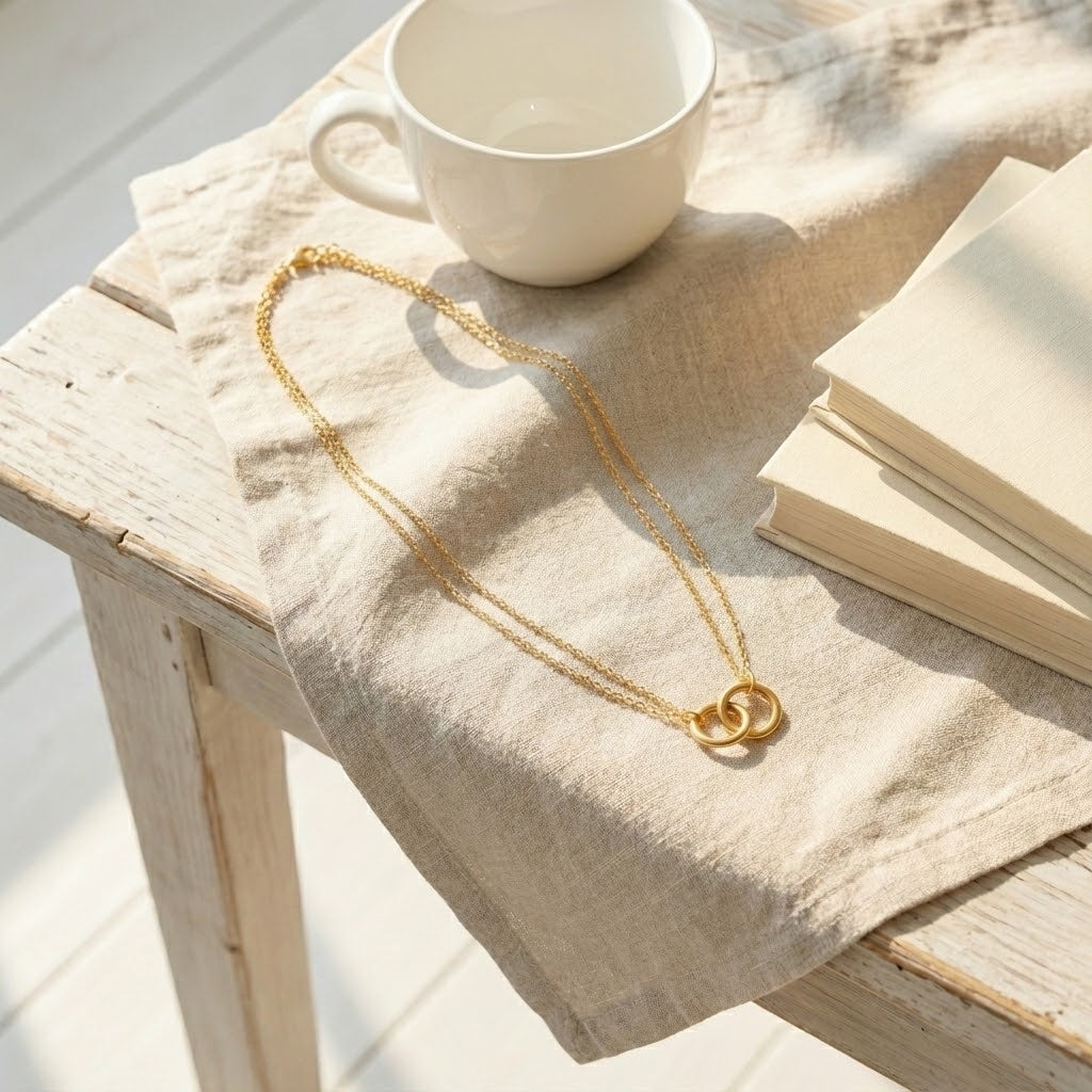 ALB Custom Double-Layer Circle Pendant Necklace