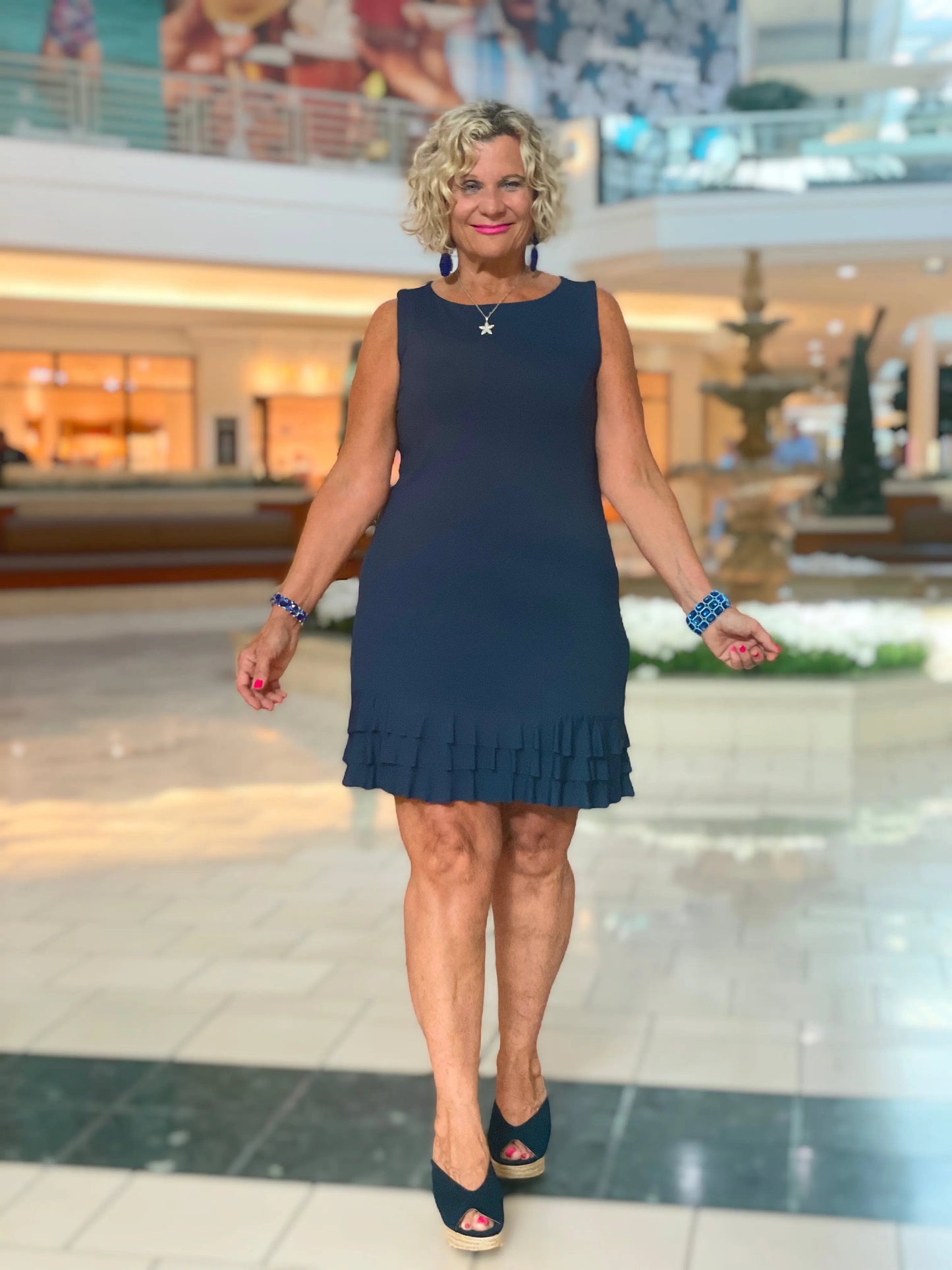 SIERRA NAVY SHIFT RUFFLE