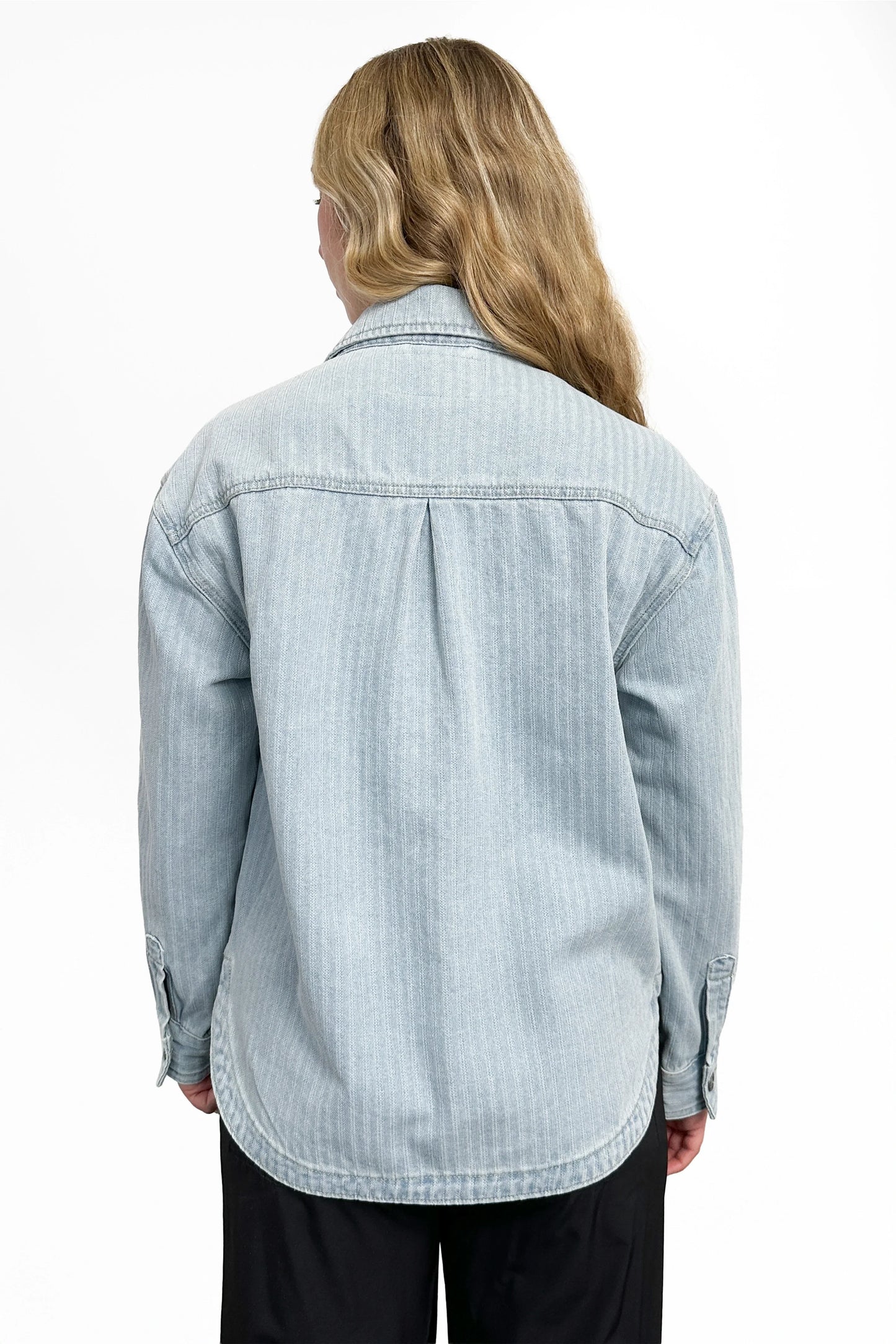 The Mindy Light Wash Oversized Denim Shacket