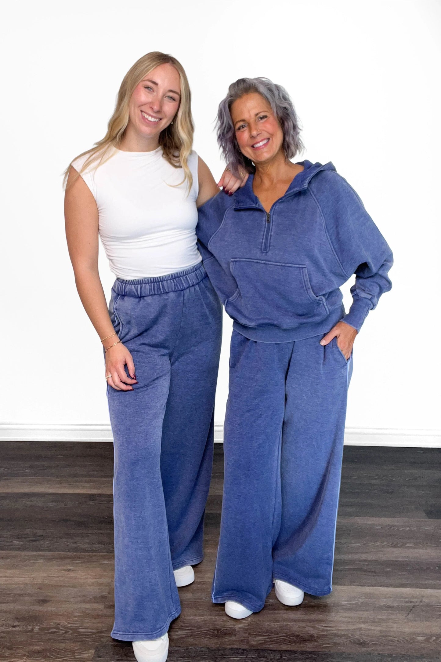 ALB Custom Women's Solid Navy Wide Leg Pants - Two Inseams