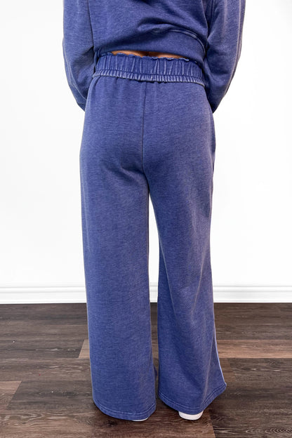 ALB Custom Women's Solid Navy Wide Leg Pants - Two Inseams