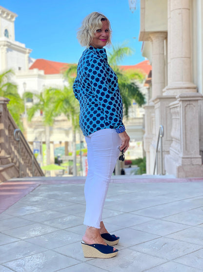 SEASIDE BLUE ZIPPER TOP
