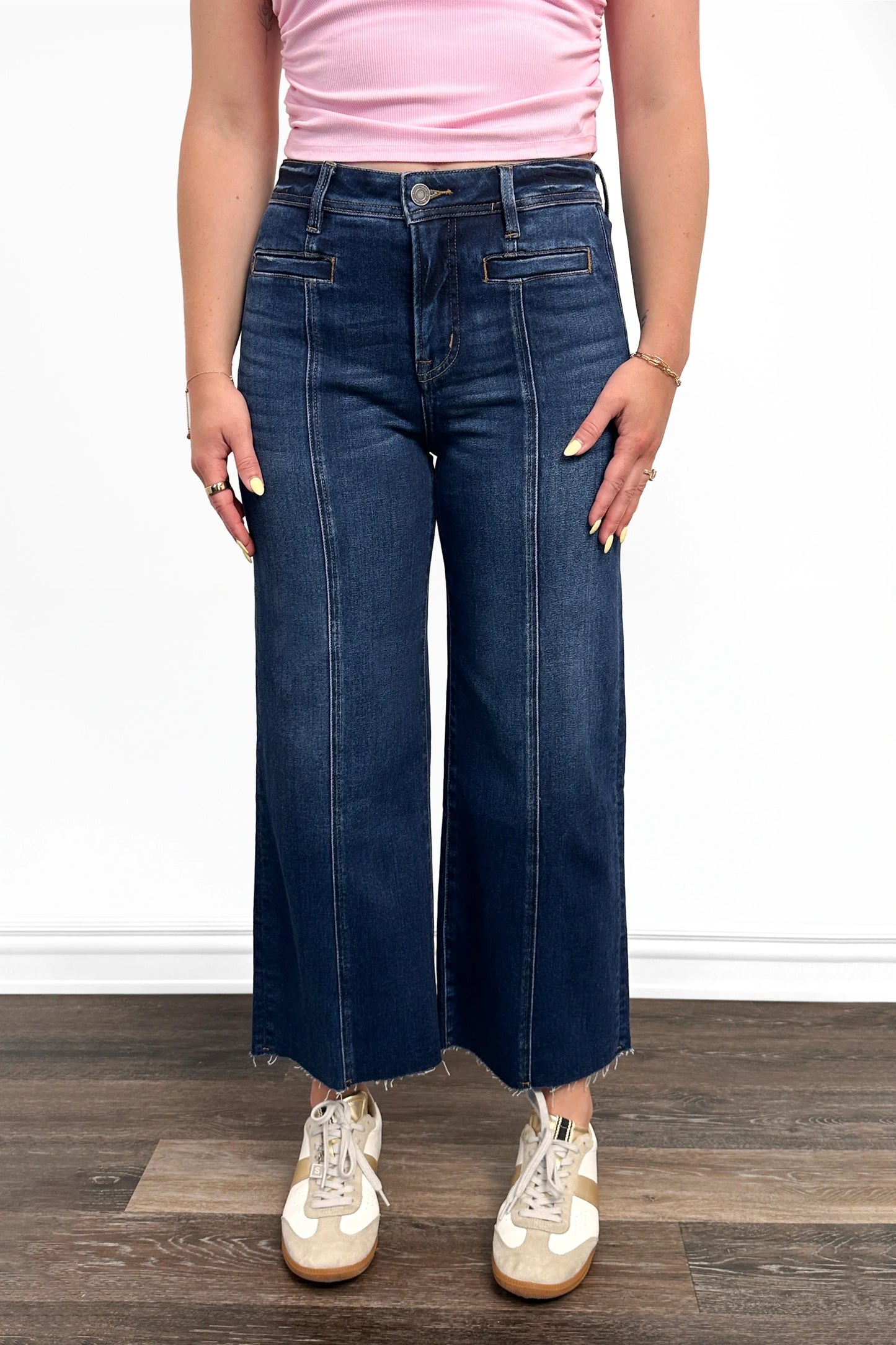 The Raya High-Rise Tummy Control Raw Hem Wide Leg Jeans