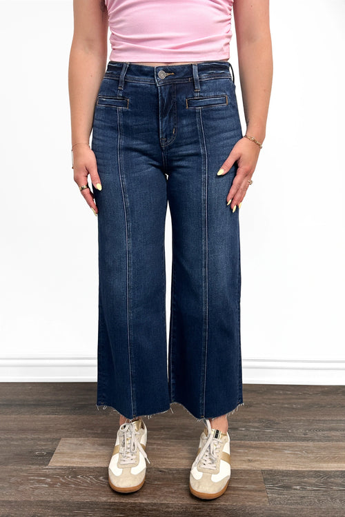 The Raya High-Rise Tummy Control Raw Hem Wide Leg Jeans