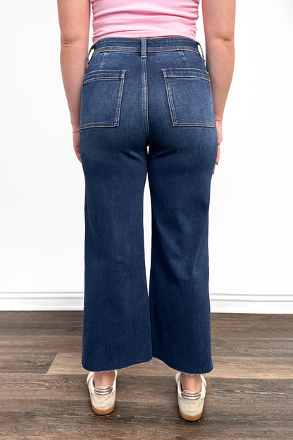 The Raya High-Rise Tummy Control Raw Hem Wide Leg Jeans