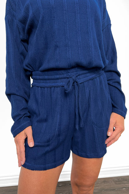ALB Custom Women's Striped Long Sleeve Top and Shorts Set