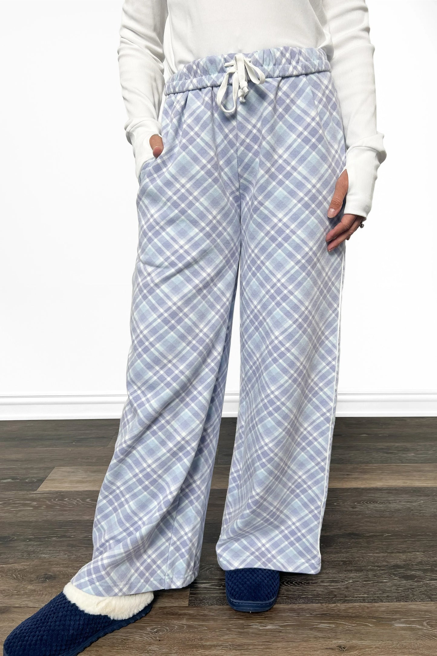 ALB Custom Women's Plaid Print Wide Leg Pants - Two Inseams