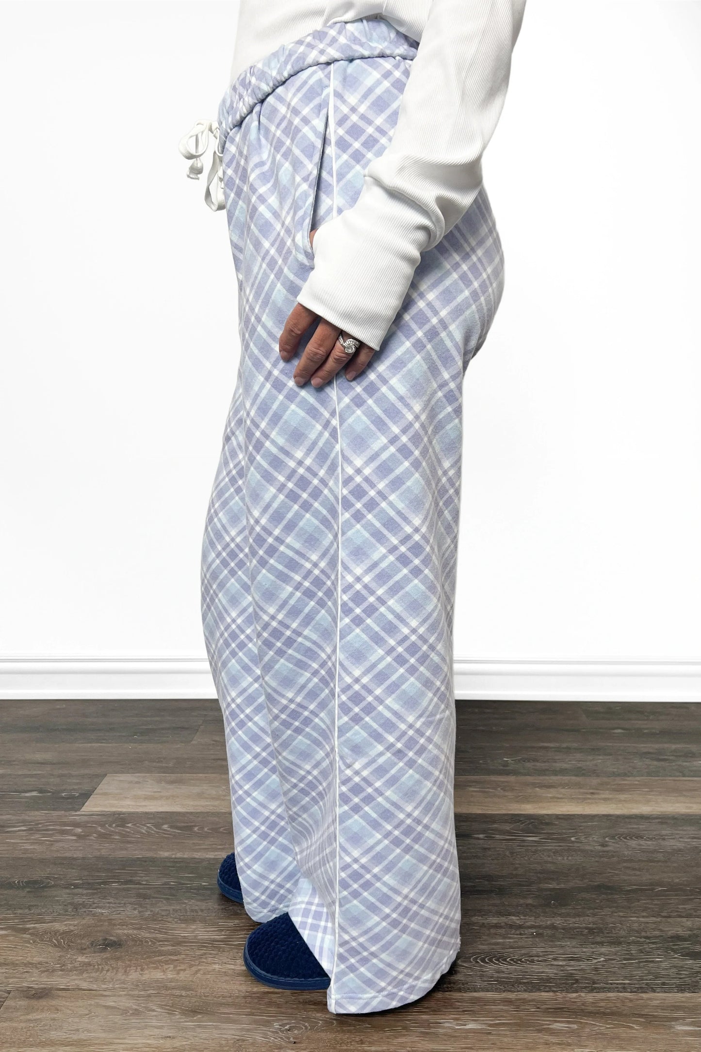 ALB Custom Women's Plaid Print Wide Leg Pants - Two Inseams