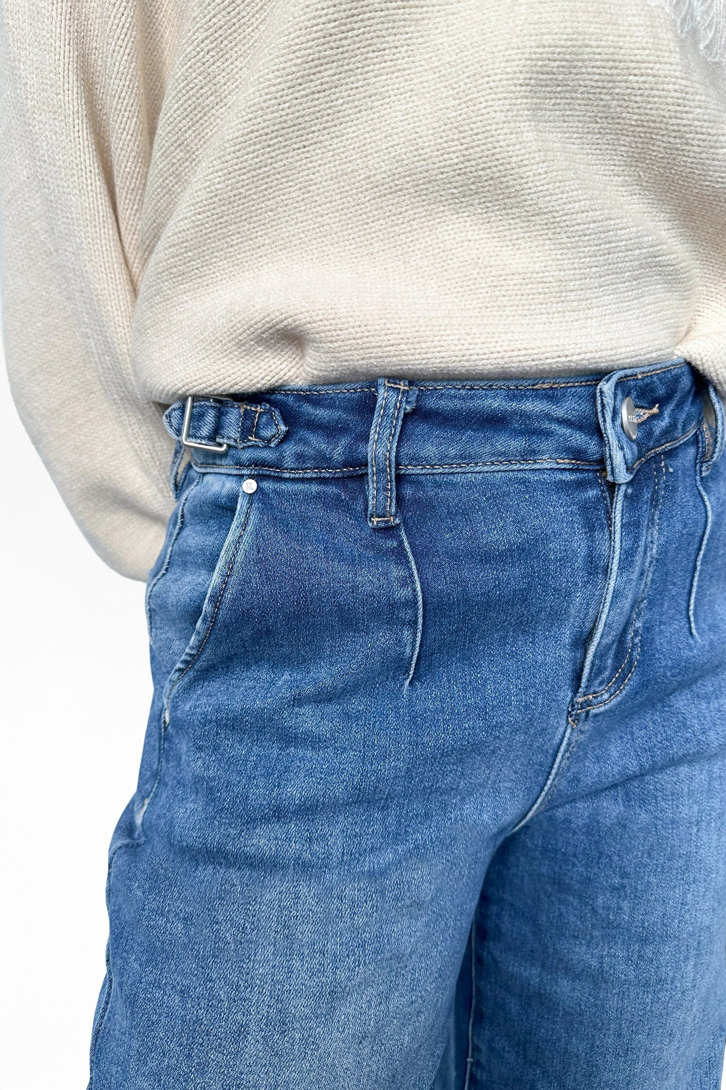 The Kelsey High-Rise Pleated Relaxed Wide Leg Denim