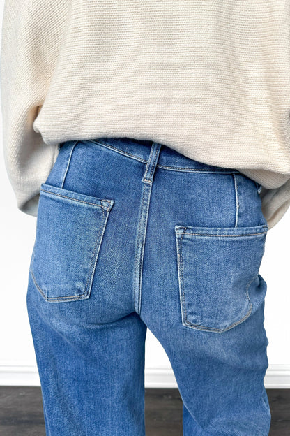 The Kelsey High-Rise Pleated Relaxed Wide Leg Denim