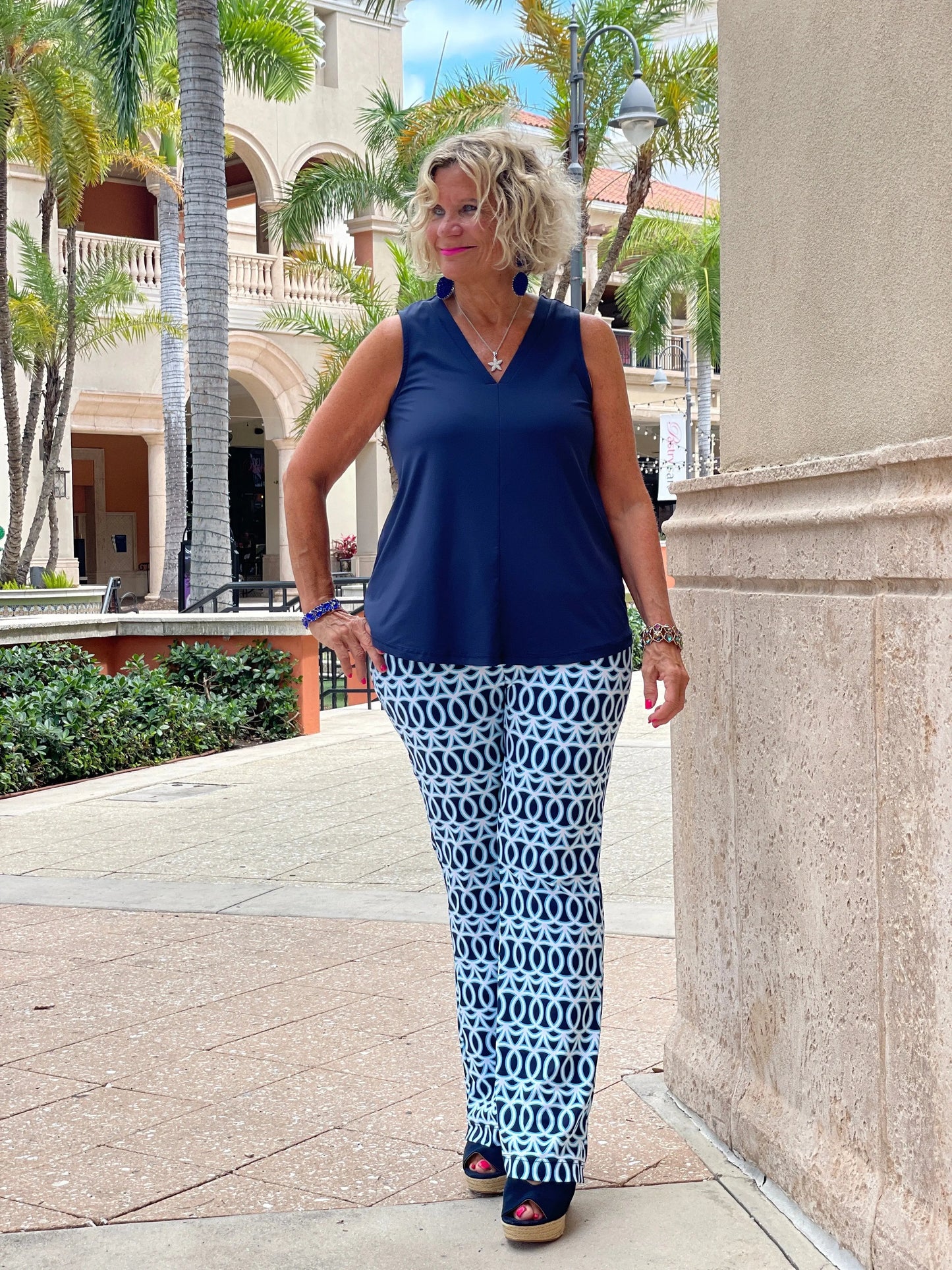 MELINA BLUE PALAZZO PANT