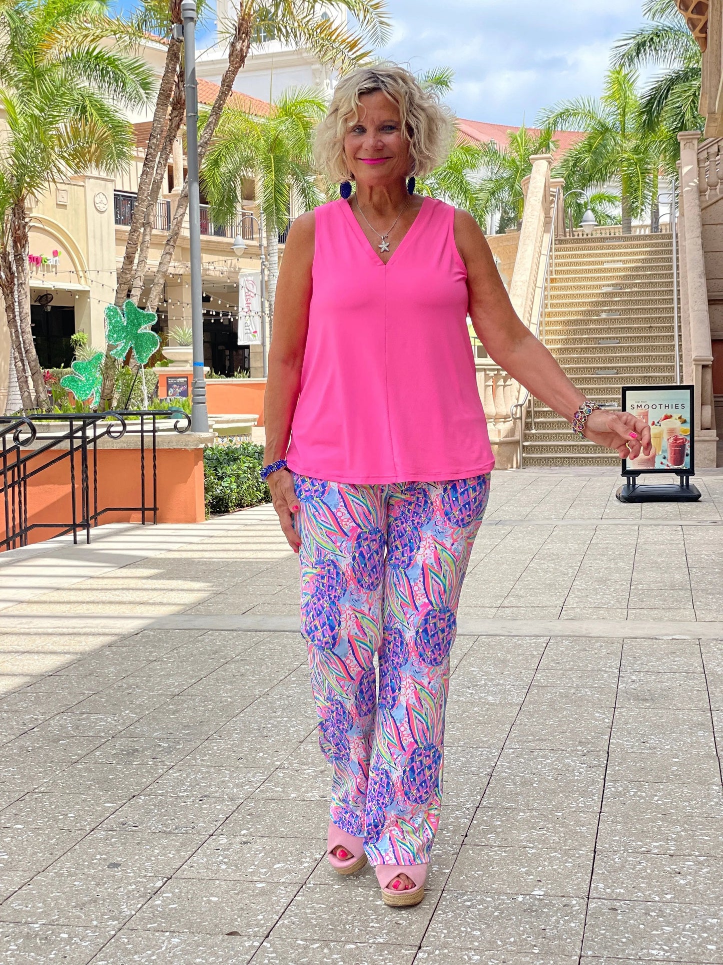 PINK PINEAPPLE PARTY PALAZZO PANT