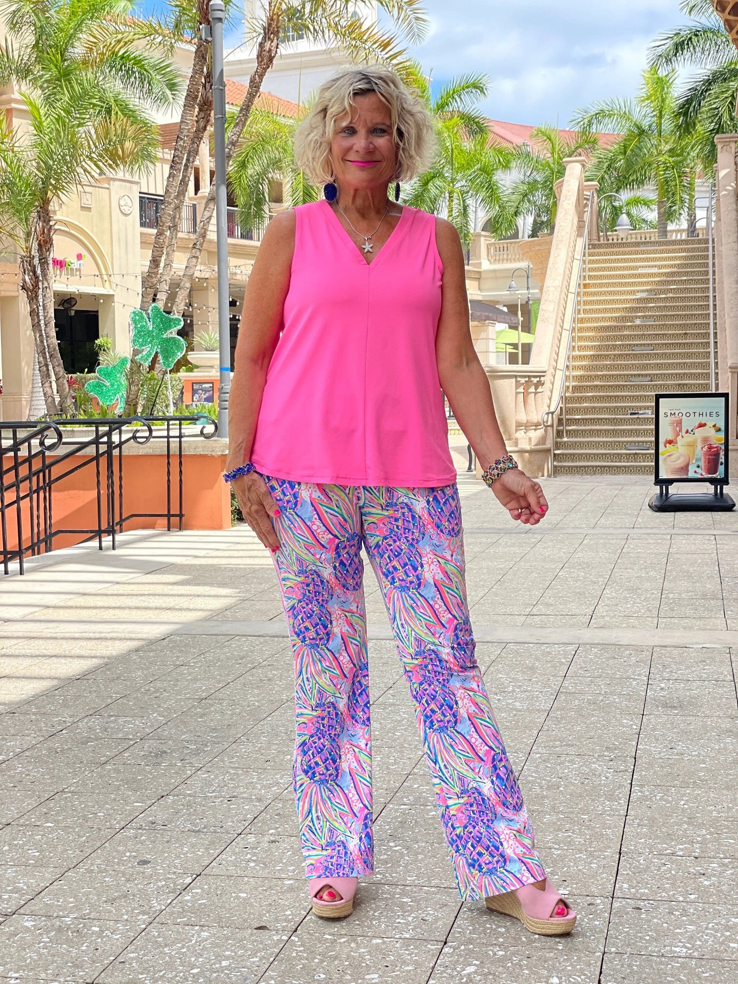 PINK PINEAPPLE PARTY PALAZZO PANT