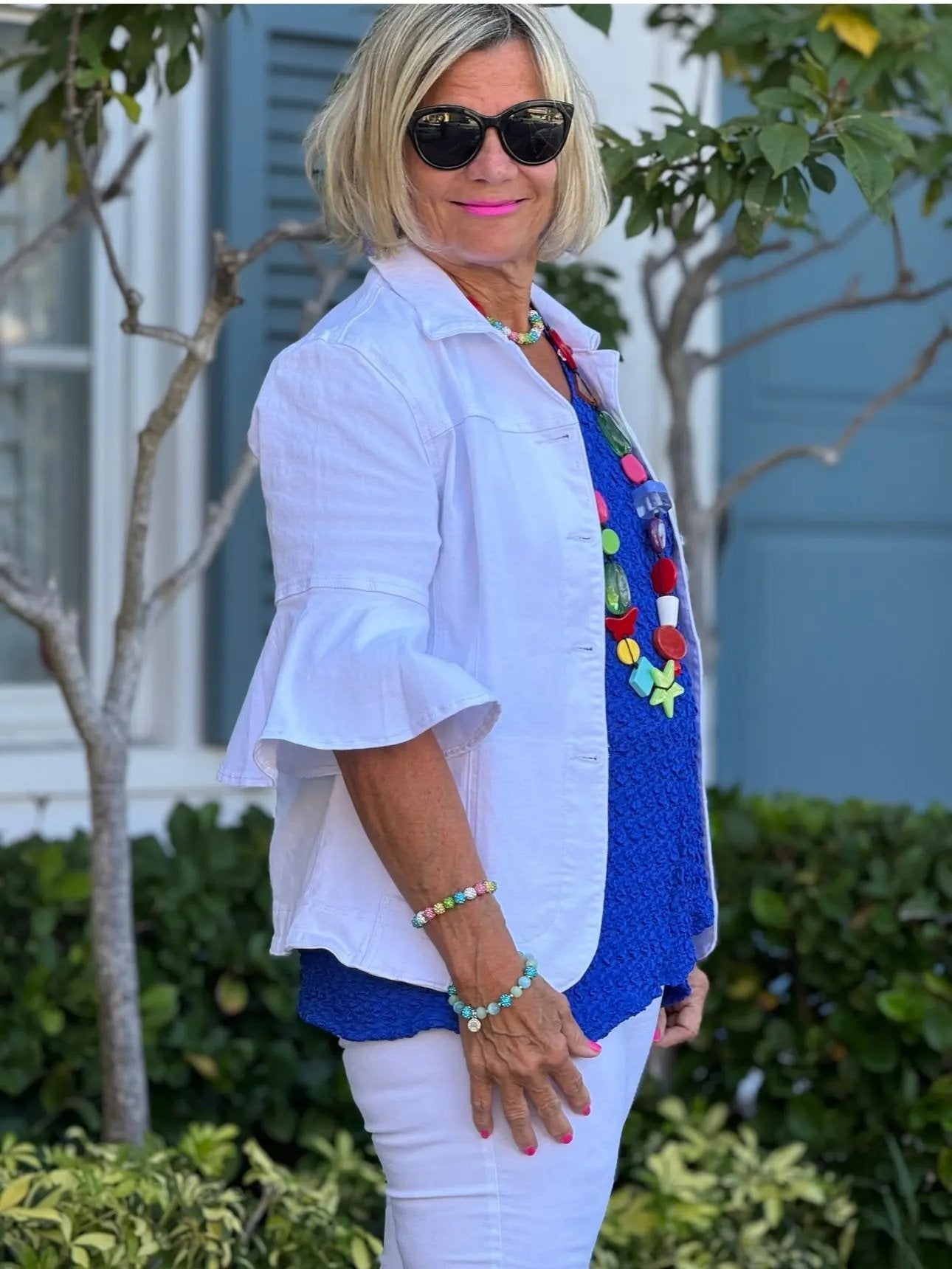 SOUTH BEACH DENIM WHITE JACKET - ILLUSION