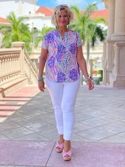 PINK PINEAPPLE SHORT SLEEVE