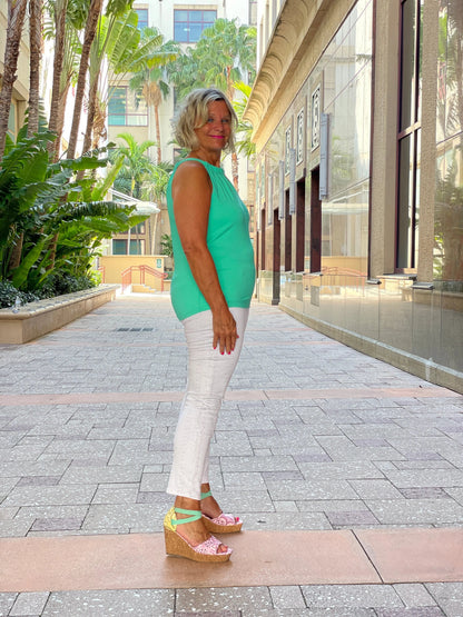 SEAFOAM MINT GREEN  KEYHOLE TOP FINAL SALE