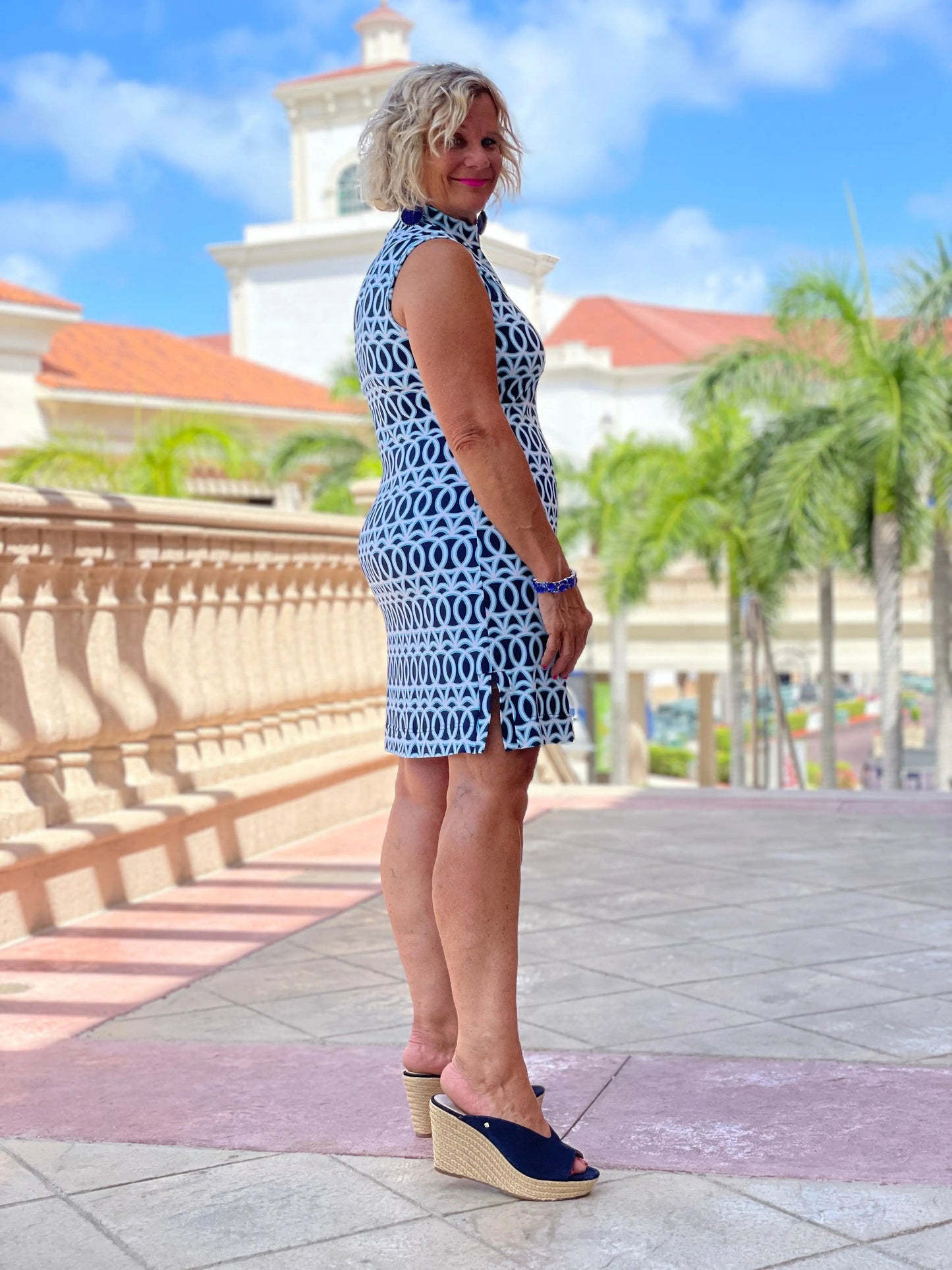 MELINA BLUE COLLAR DRESS