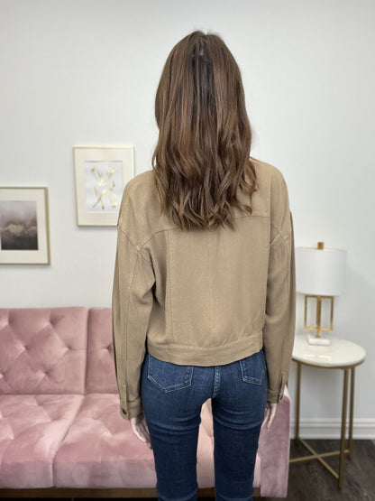 Cream Of The Crop Women's Collared Linen Jacket