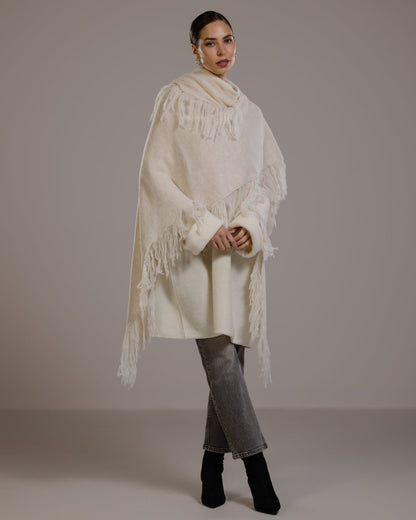 Clara Longline Sweater | Ivory | Wool-Cashmere Blend