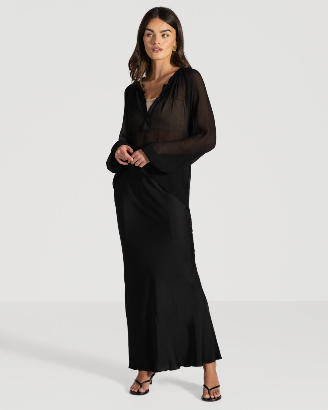 Jade Sheer Top | Black