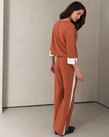 Bellamy Elastic Waist Trousers | Terracotta