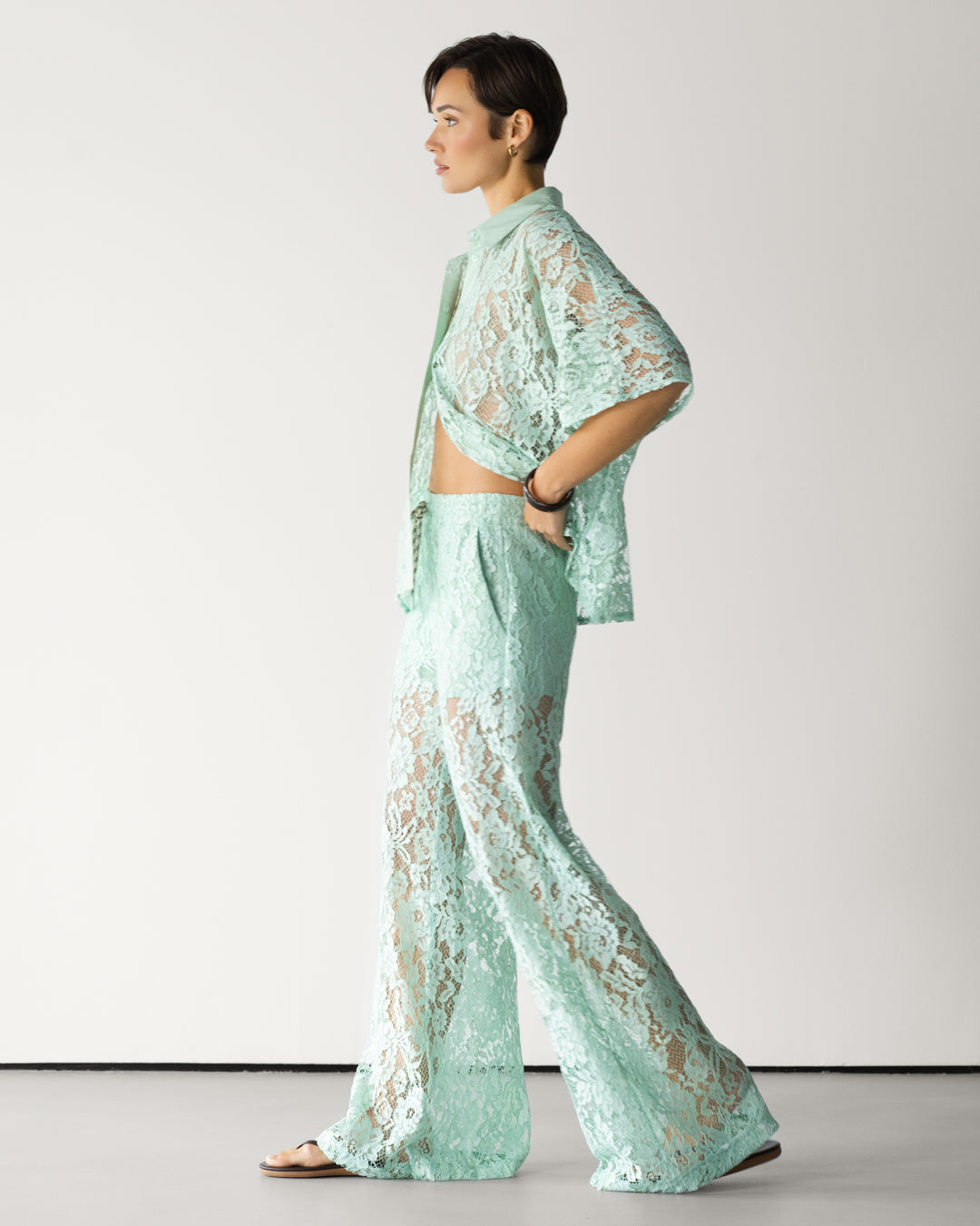 Roxie Lace Shirt | Mint