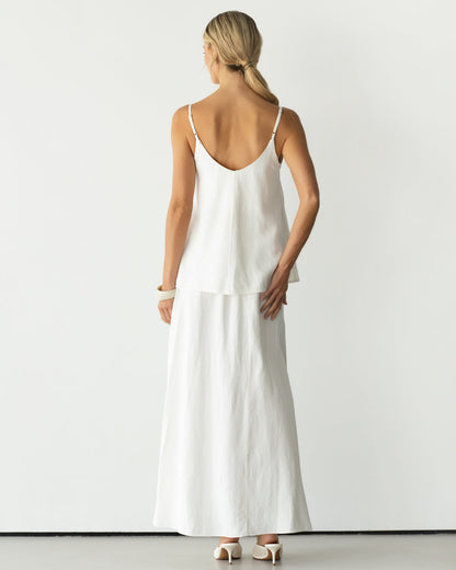 Willa Elastic Waist Skirt | White