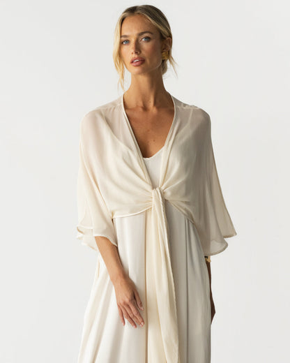 Brienne Lightweight Cape | Ivory