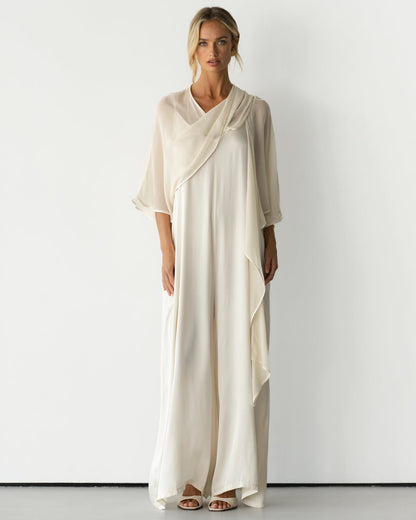 Brienne Lightweight Cape | Ivory