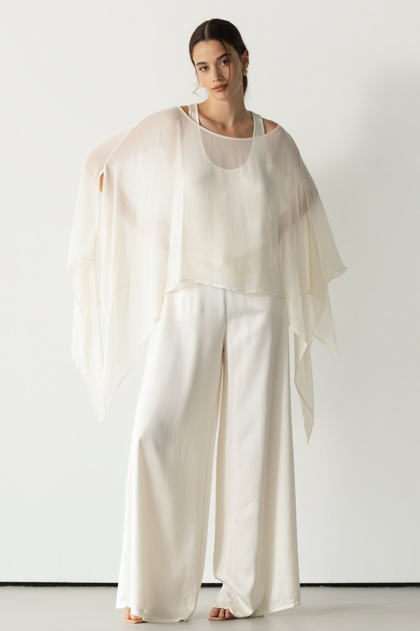 Emberly Lightweight Poncho | Ivory