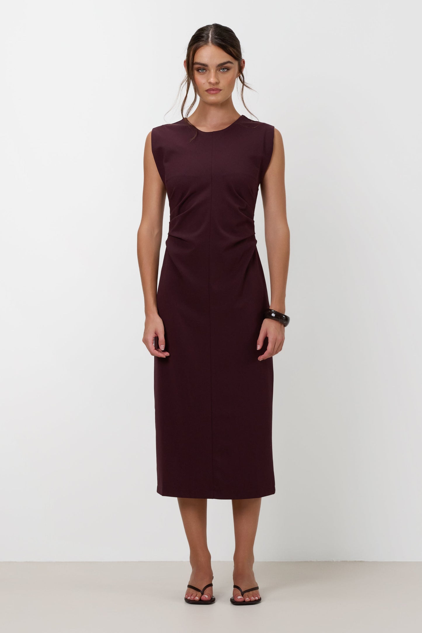 Neve Ruched Dress | Burgundy