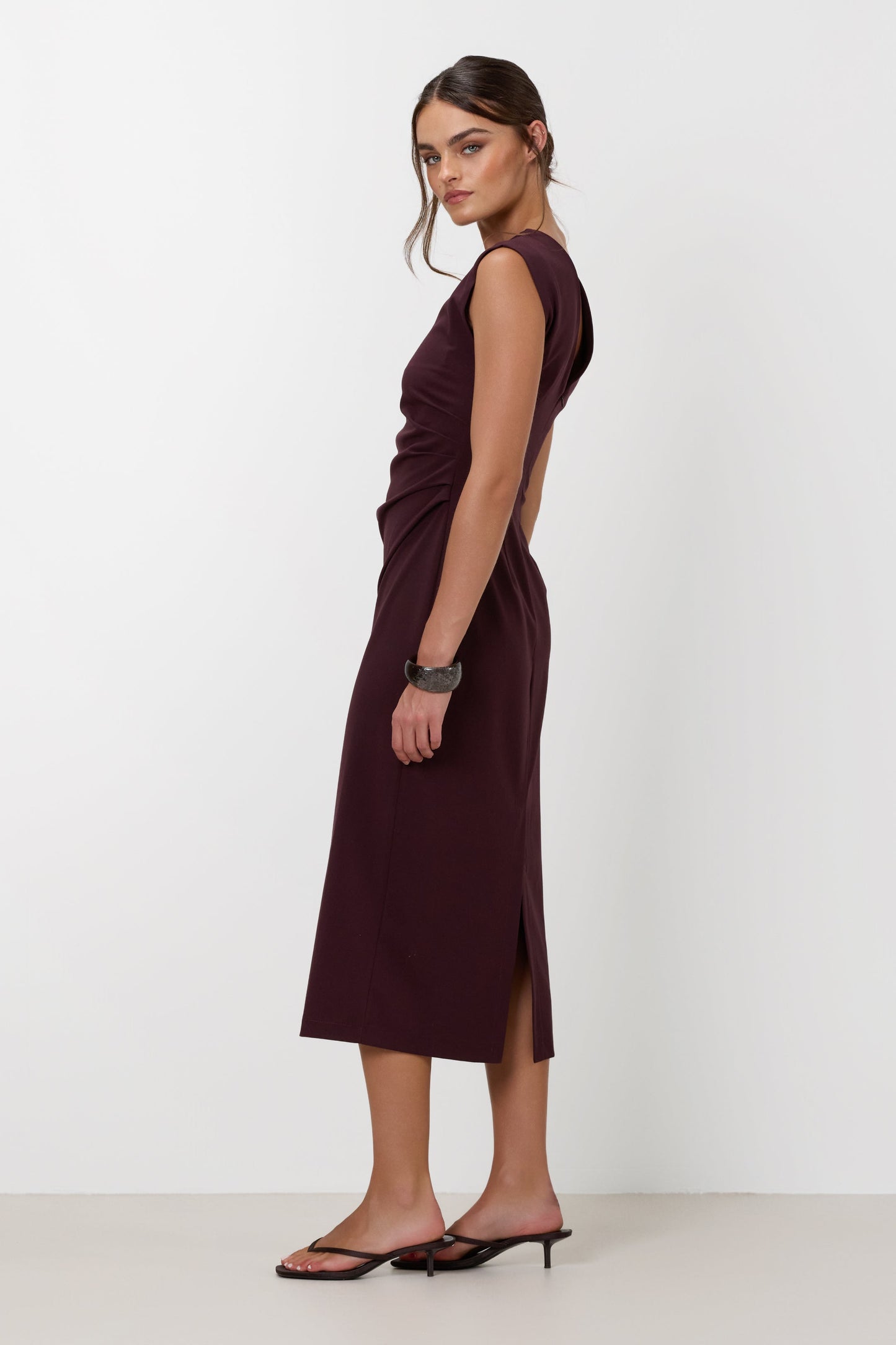 Neve Ruched Dress | Burgundy