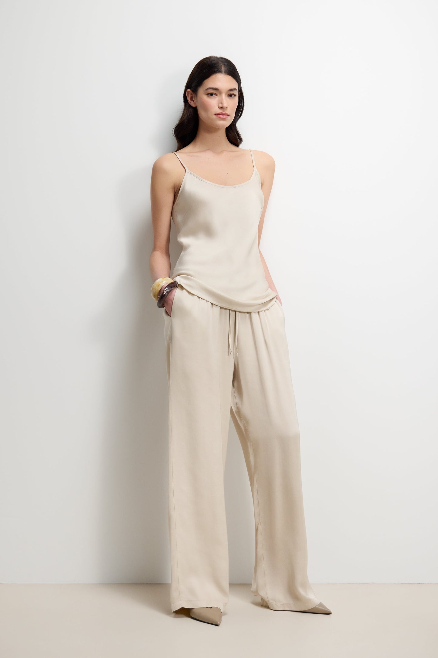 Cordelia Satin Vest | Light Beige