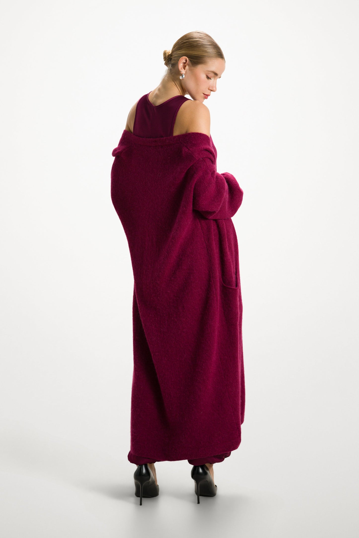 Demi Satin Vest Top | Burgundy
