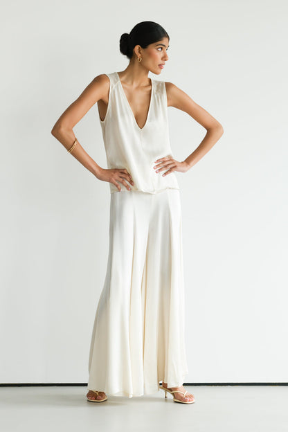 Gigi Satin Trousers | Ivory
