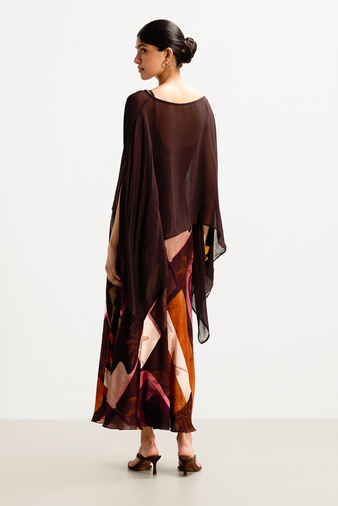 Anne Satin Slip Dress | Sunset Geo