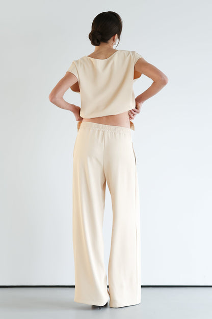 Blanchett Pleated Trousers | Almond Beige