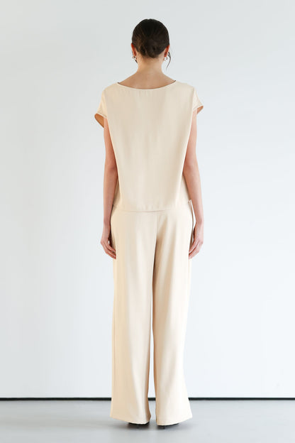 Blanchett Pleated Trousers | Almond Beige